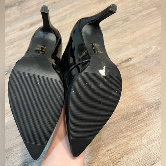 Le Chateau Oxford Heels Black Faux Leather Size 39 - Picture 2 of 4